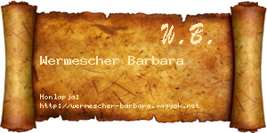 Wermescher Barbara névjegykártya